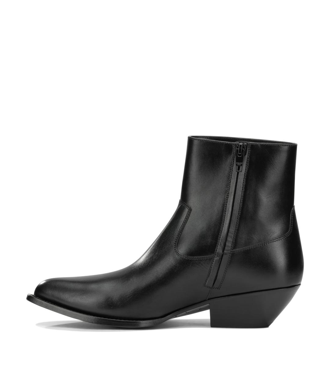 CELINE Черные кожаные высокие ботинки, фото 3