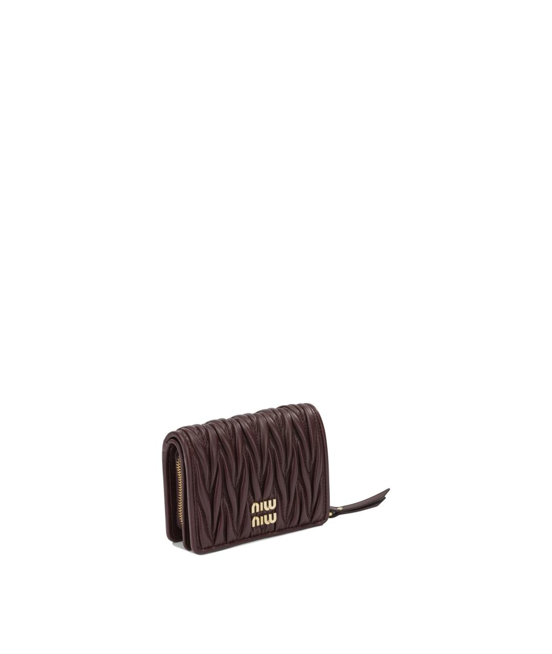 MIU MIU Бордовый кожаный кошелек, фото 2