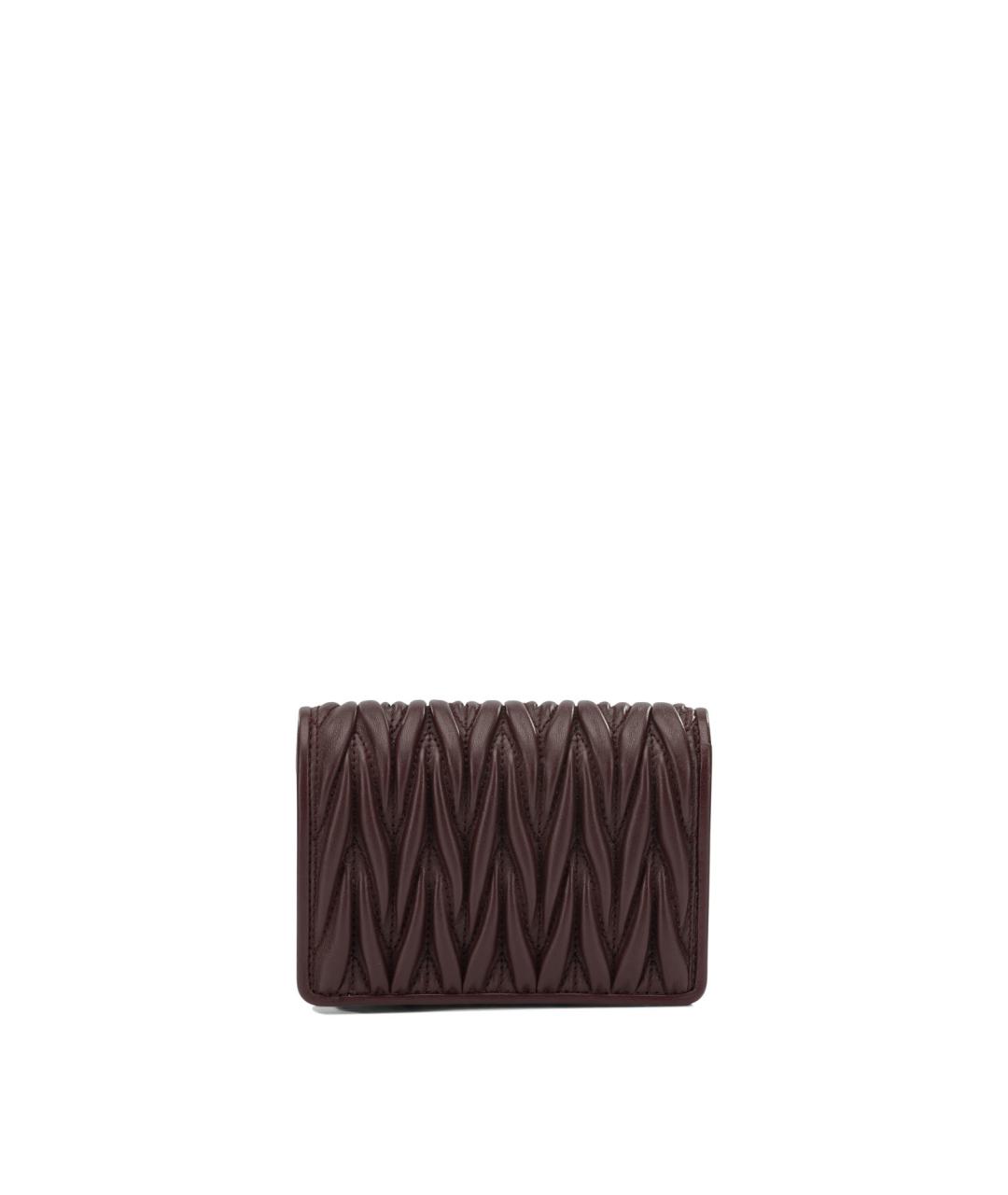 MIU MIU Бордовый кожаный кошелек, фото 3