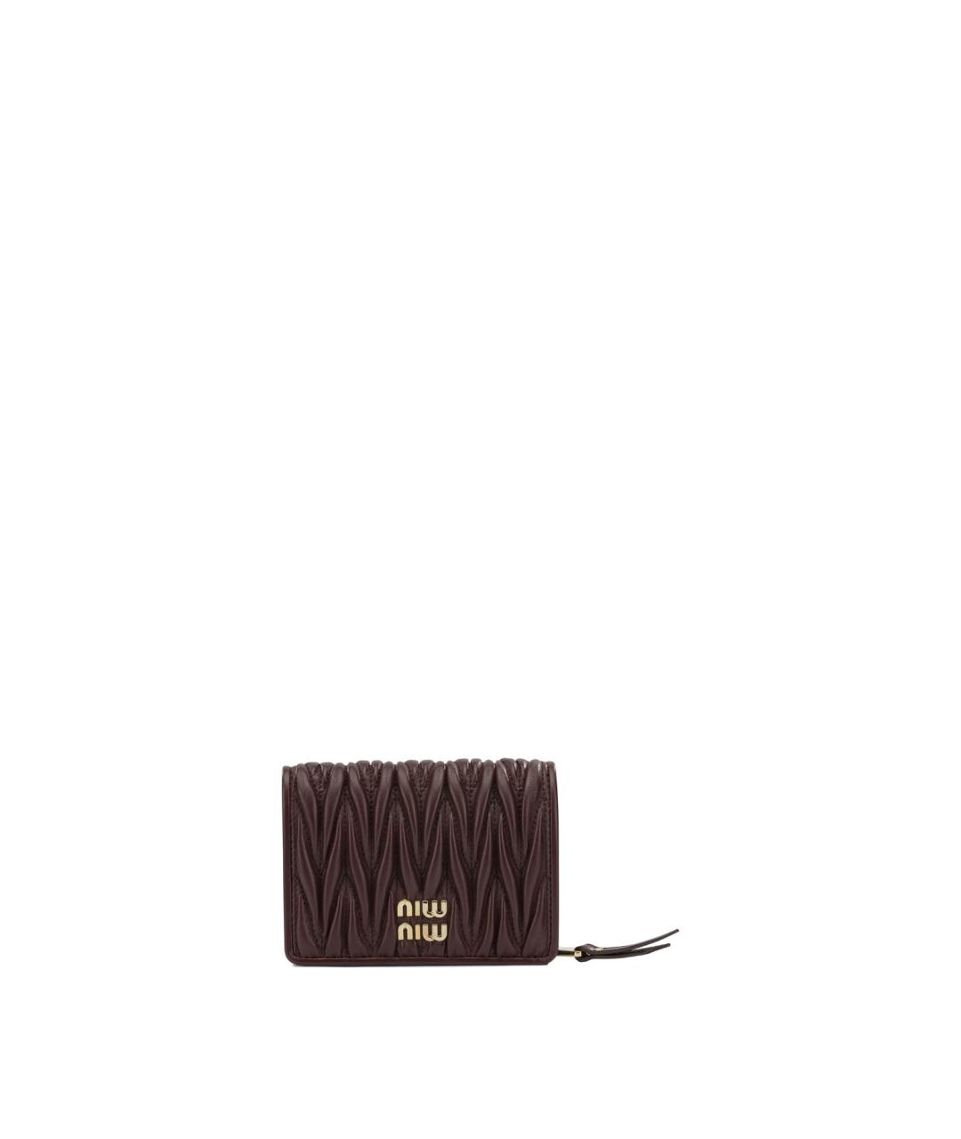 MIU MIU Бордовый кожаный кошелек, фото 6