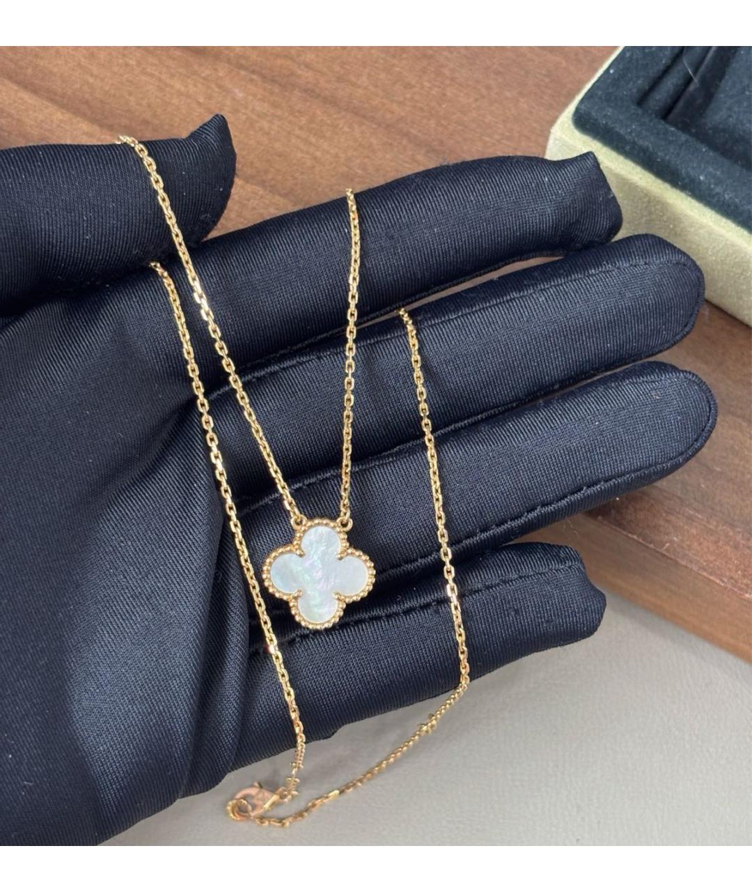 VAN CLEEF & ARPELS Белое колье из желтого золота, фото 5