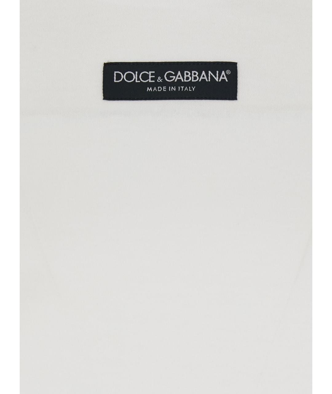 DOLCE&GABBANA Белая хлопковая футболка, фото 3