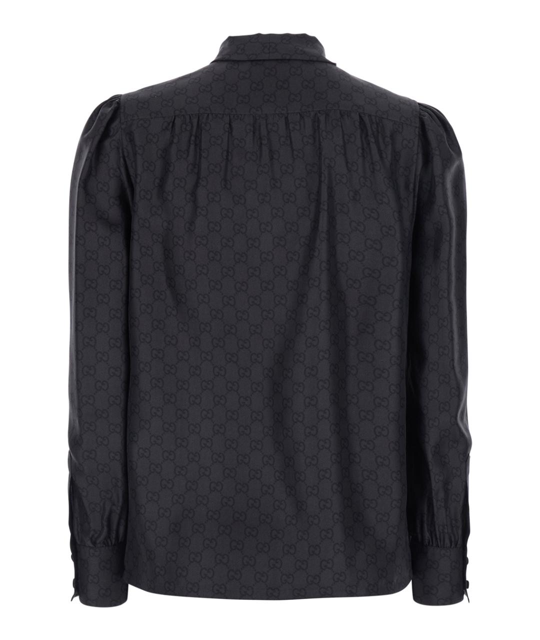 GUCCI Черная шелковая рубашка, фото 2