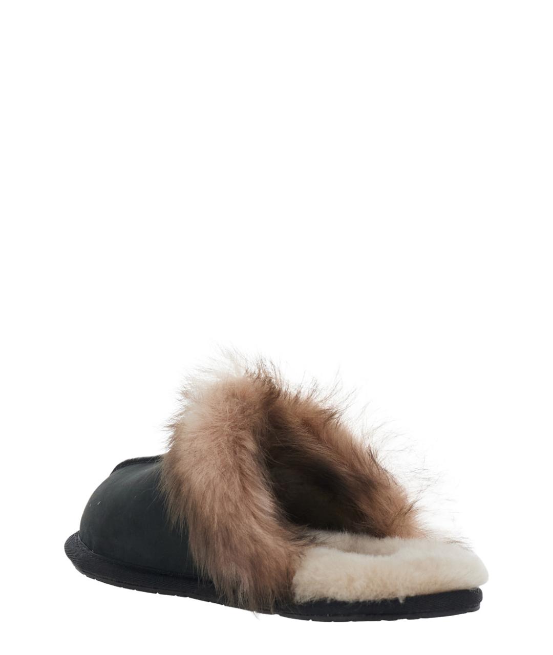 UGG Черные нубуковые сабо, фото 3