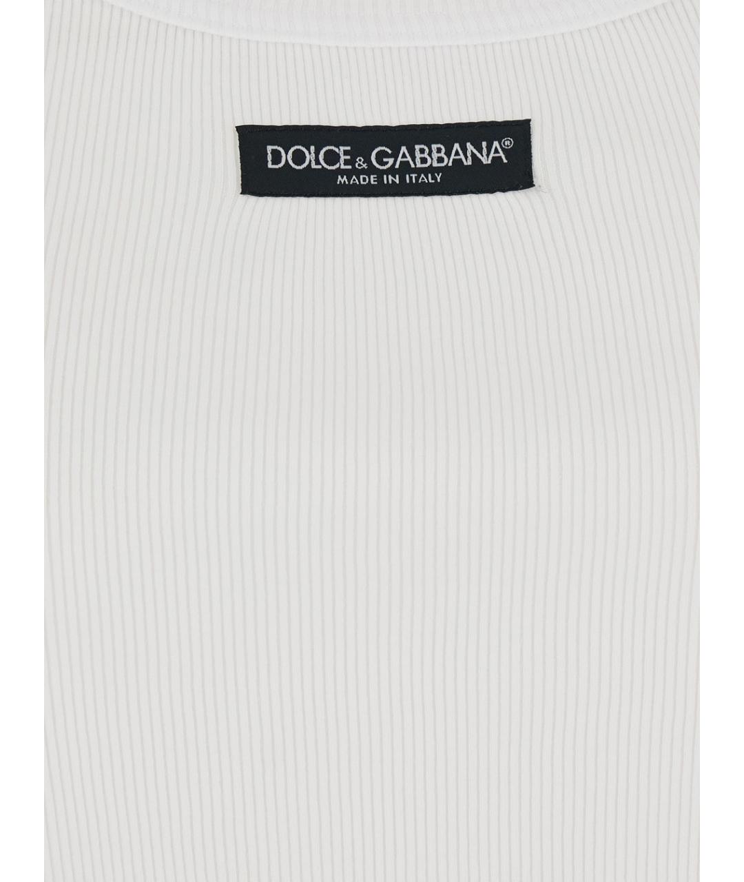 DOLCE&GABBANA Белая хлопковая майка, фото 3