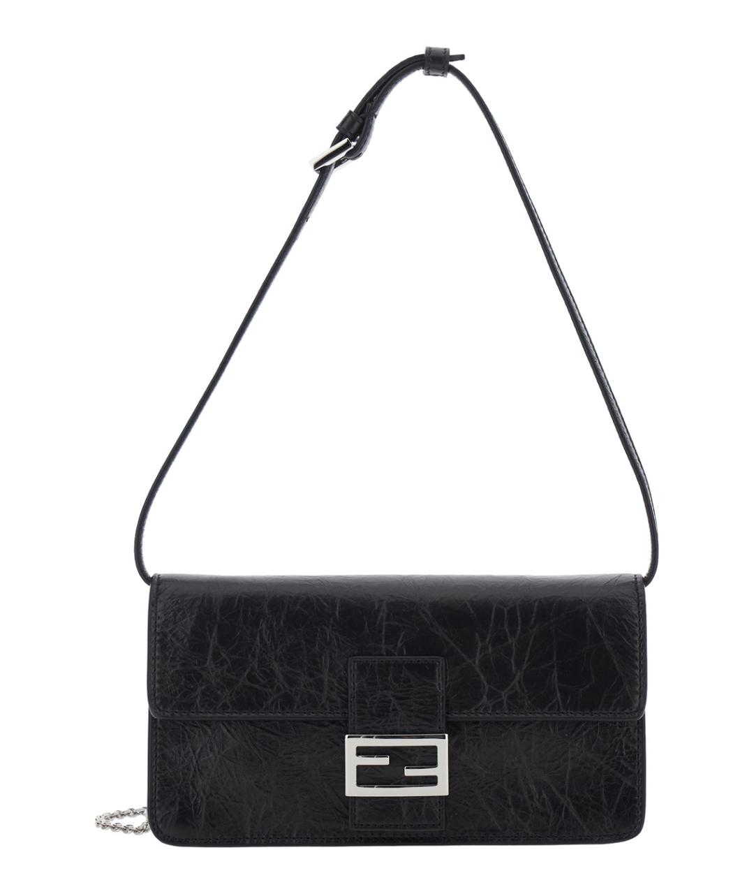 FENDI Черная кожаная сумка через плечо, фото 1