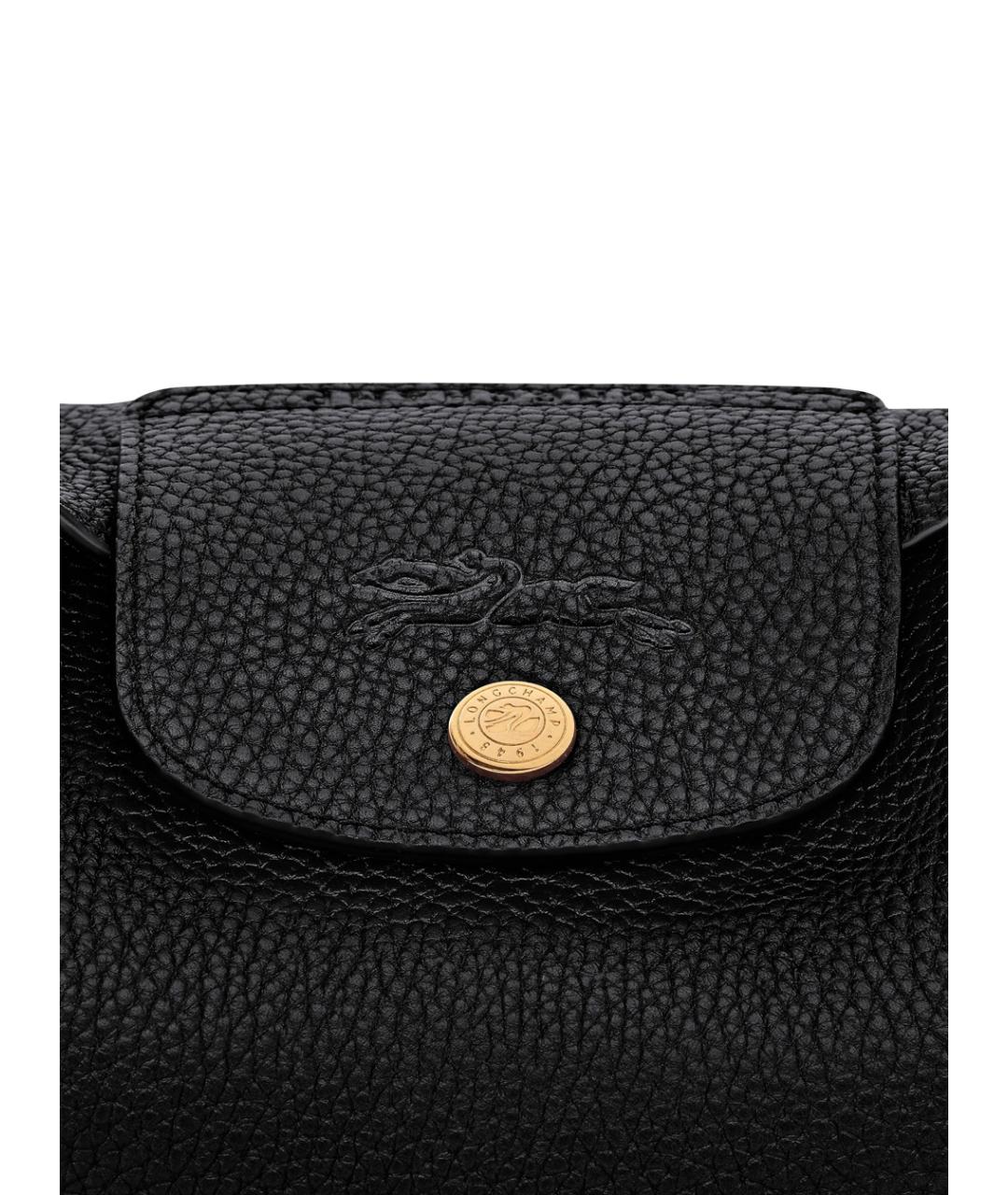 LONGCHAMP Черная кожаная сумка через плечо, фото 3