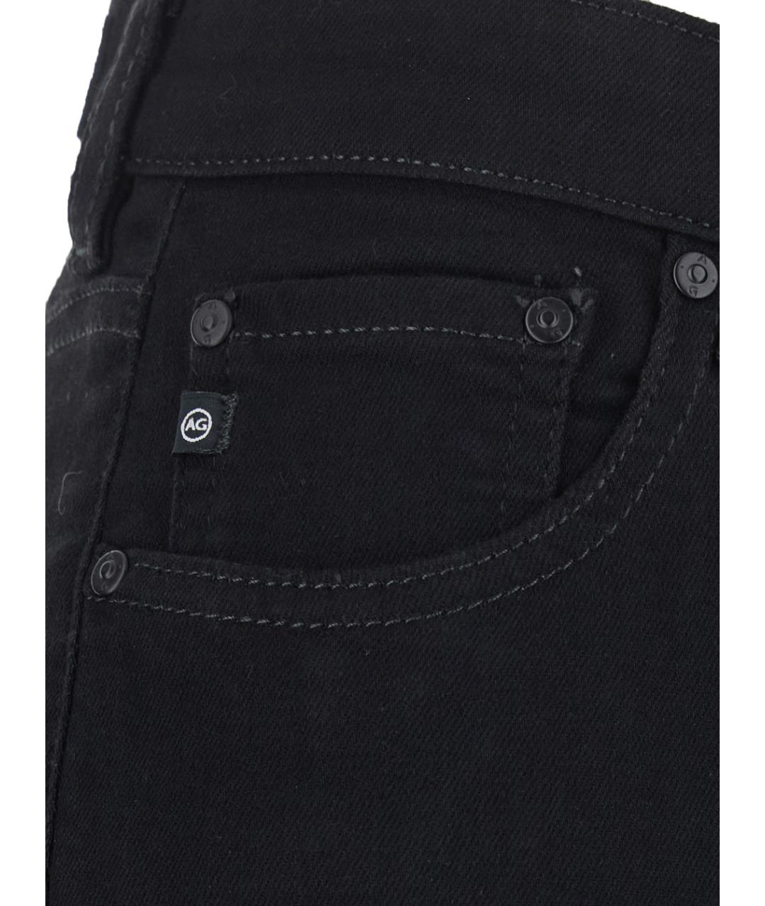 AG JEANS Черные хлопковые прямые джинсы, фото 3