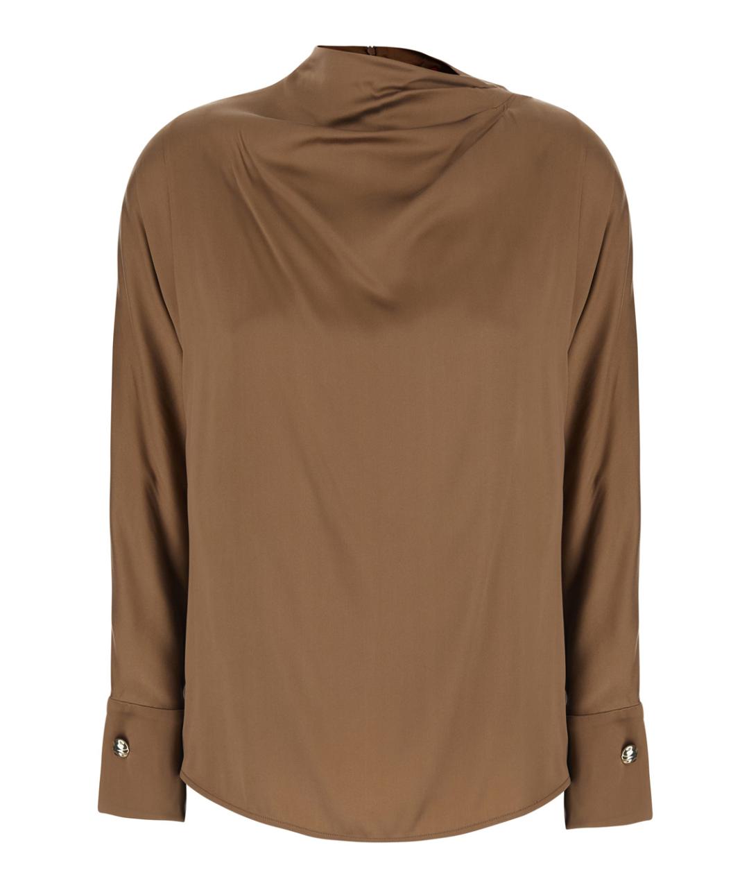 MAX MARA STUDIO Коричневая шелковая блузы, фото 1