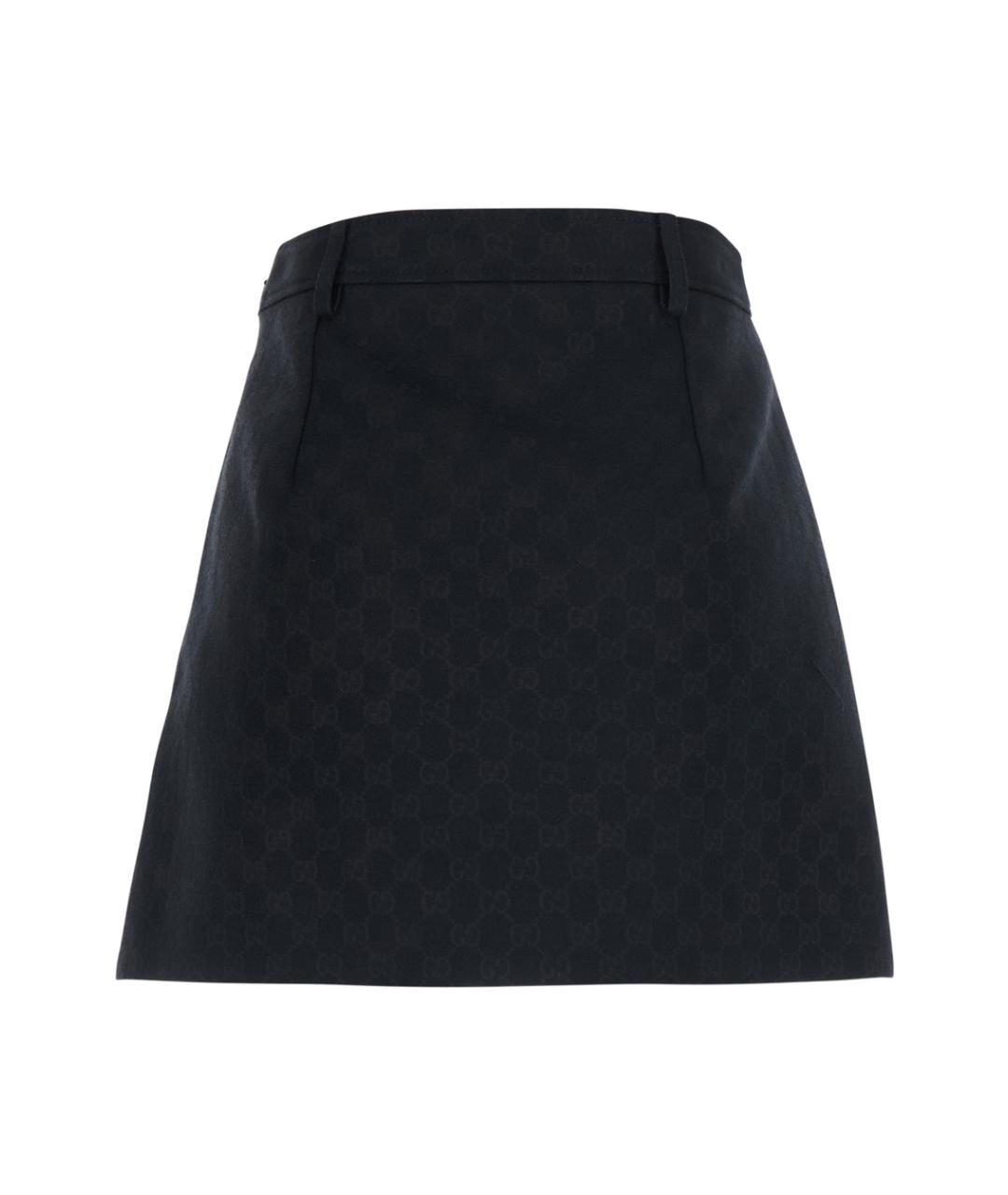 GUCCI Черная полиэстеровая юбка мини, фото 2