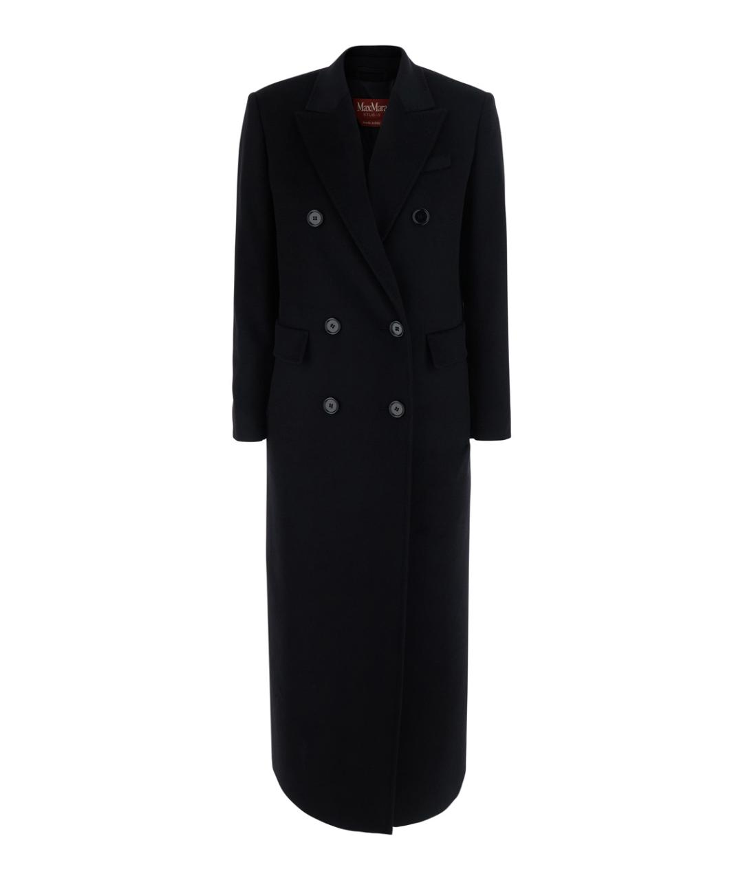 MAX MARA STUDIO Черное шерстяное пальто, фото 1