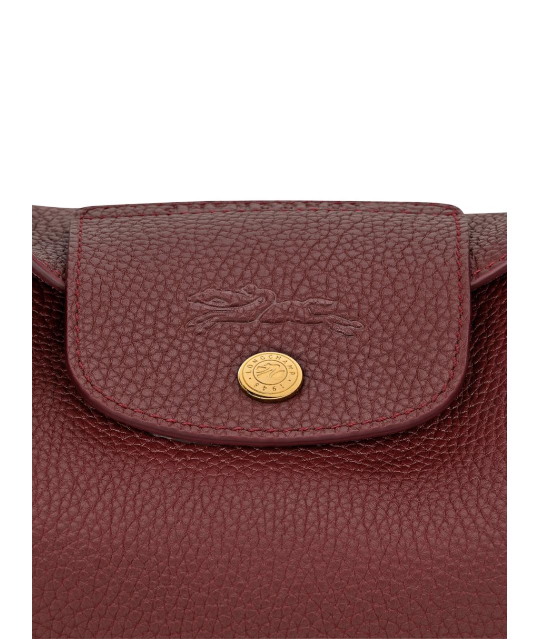 LONGCHAMP Бордовая кожаная сумка через плечо, фото 4