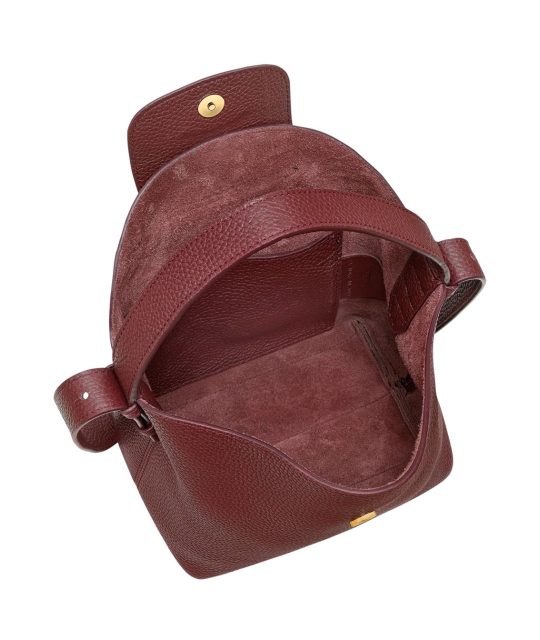 LONGCHAMP Бордовая кожаная сумка через плечо, фото 3