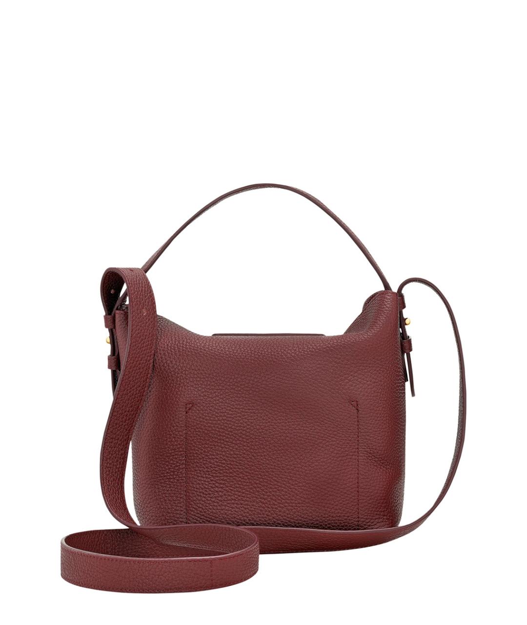 LONGCHAMP Бордовая кожаная сумка через плечо, фото 2