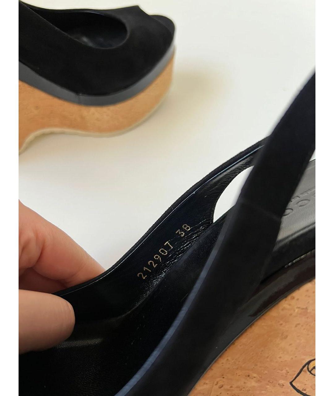 GUCCI Черные босоножки, фото 6
