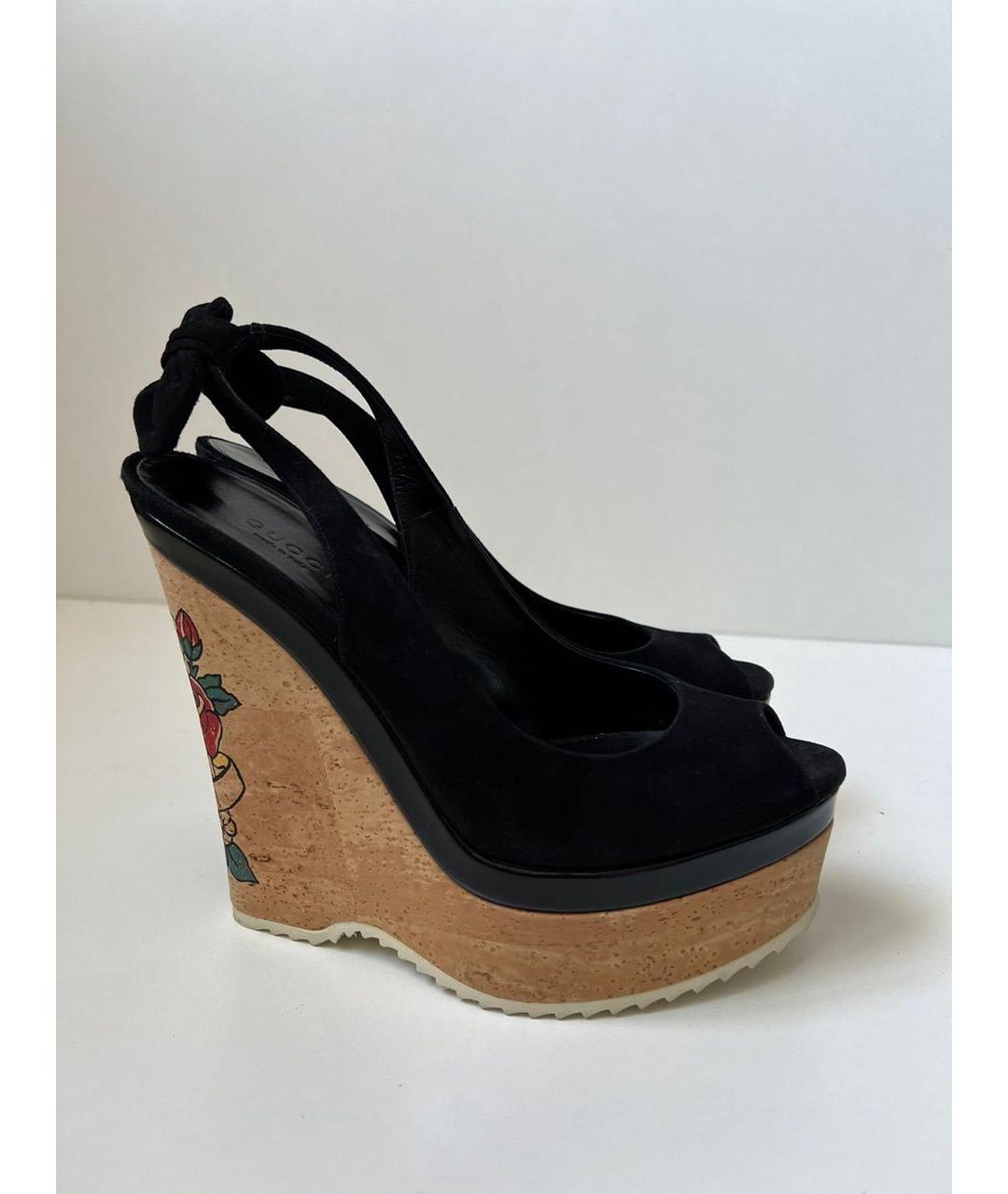 GUCCI Черные босоножки, фото 9