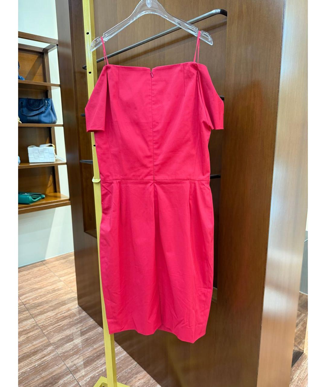 CHRISTIAN DIOR Фуксия хлопковое вечернее платье, фото 2
