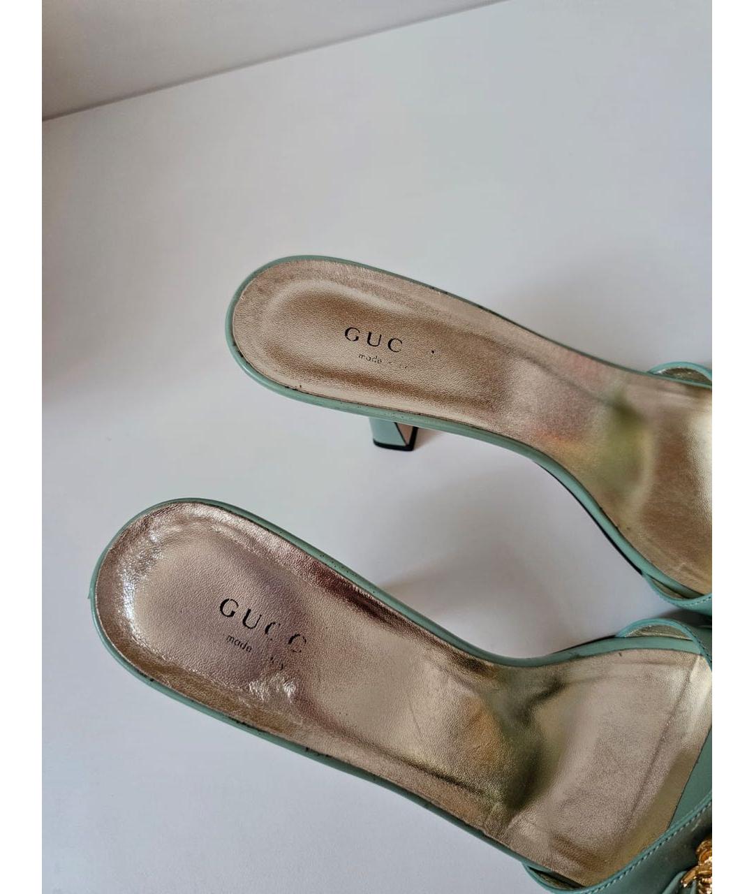 GUCCI Бирюзовые туфли, фото 7