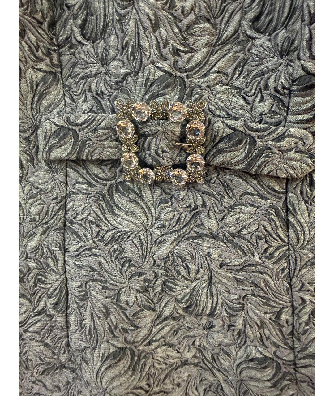 DOLCE&GABBANA Антрацитовое полиэстеровое вечернее платье, фото 4