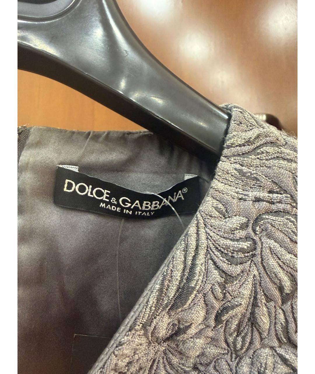DOLCE&GABBANA Антрацитовое полиэстеровое вечернее платье, фото 3