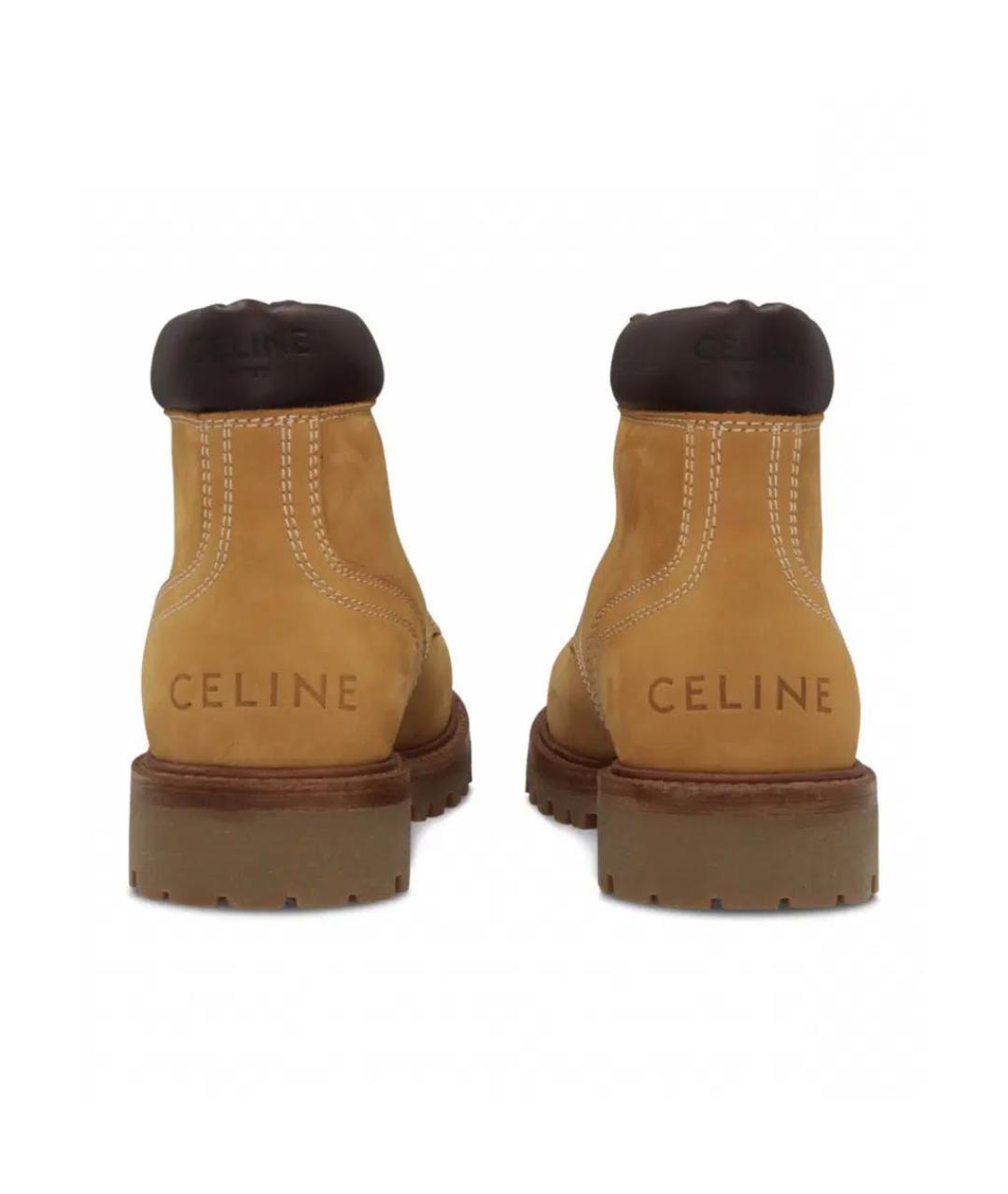 CELINE Коричневые нубуковые ботинки, фото 3
