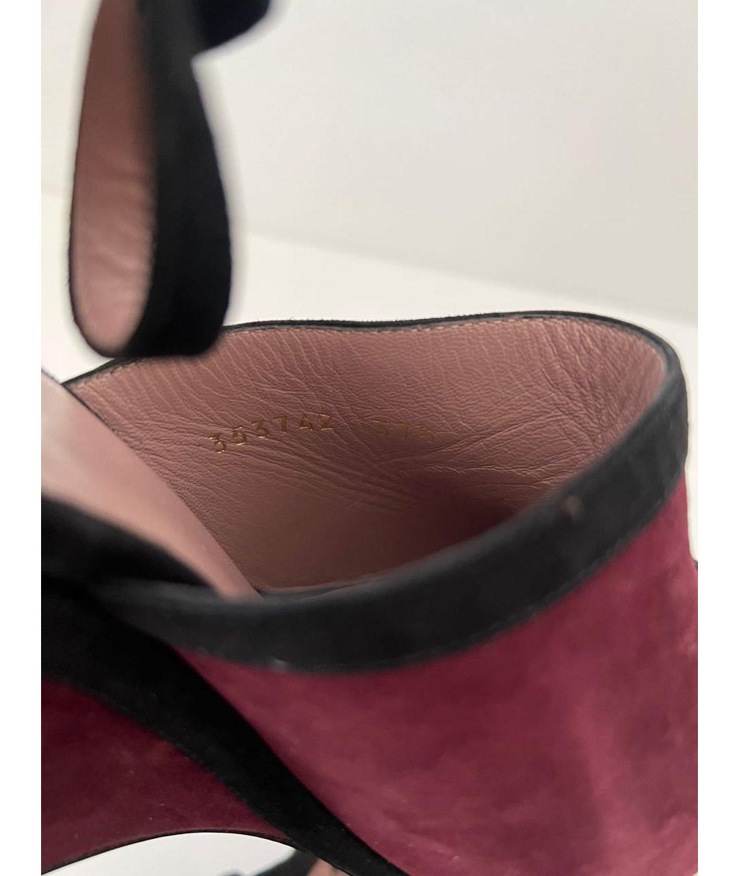 GUCCI Бордовые босоножки, фото 7