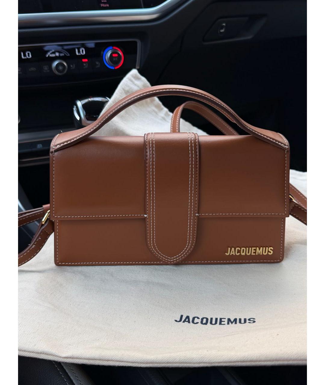 JACQUEMUS Коричневая кожаная сумка через плечо, фото 5
