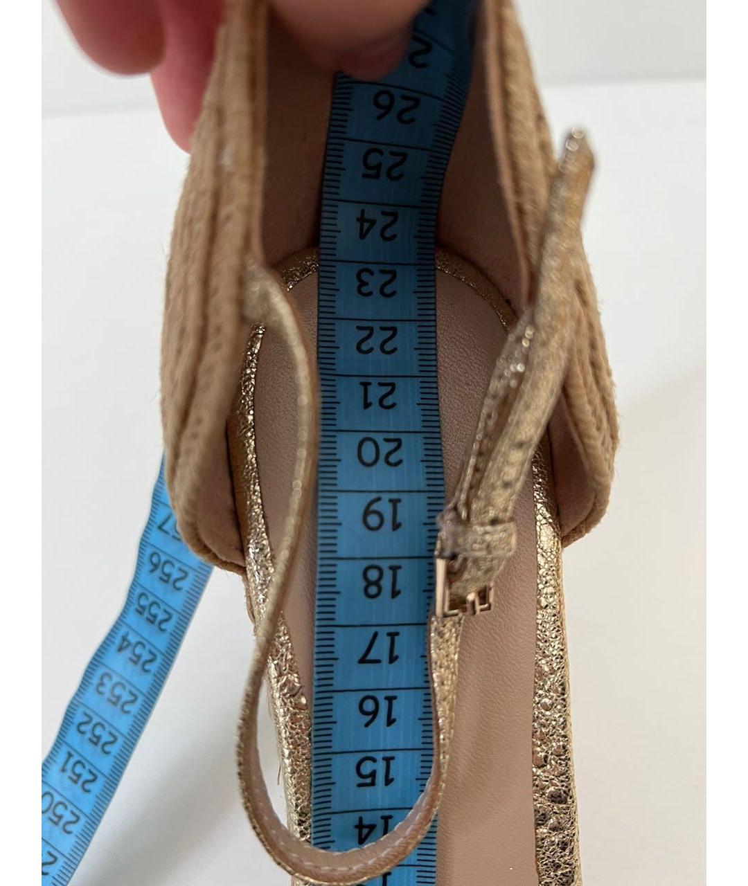 GUCCI Золотые босоножки, фото 6