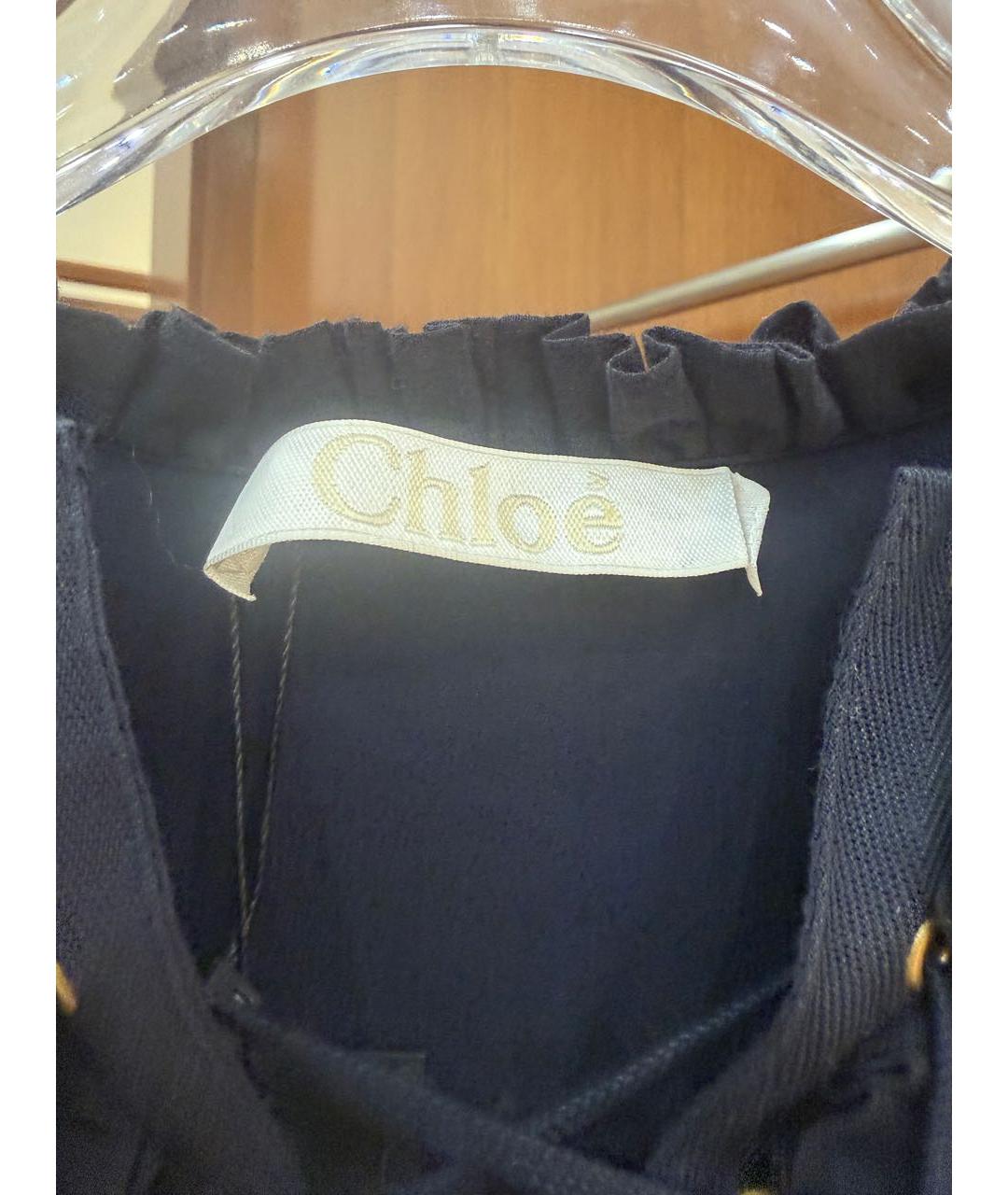 CHLOE Черное хлопковое повседневное платье, фото 3