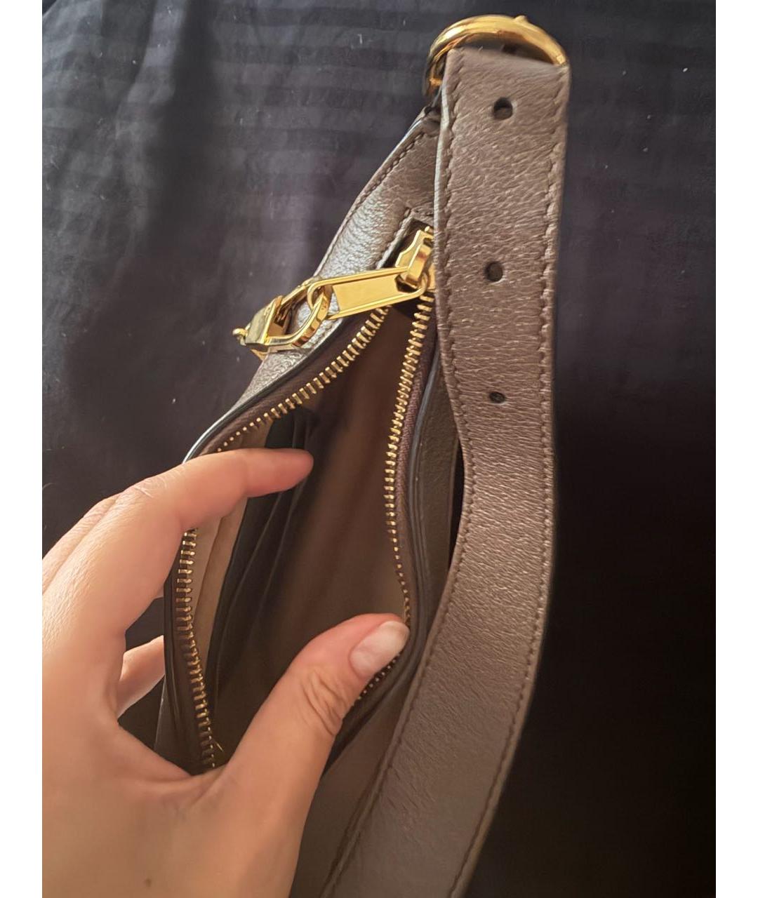 GUCCI Бежевая сумка с короткими ручками из канвы, фото 4