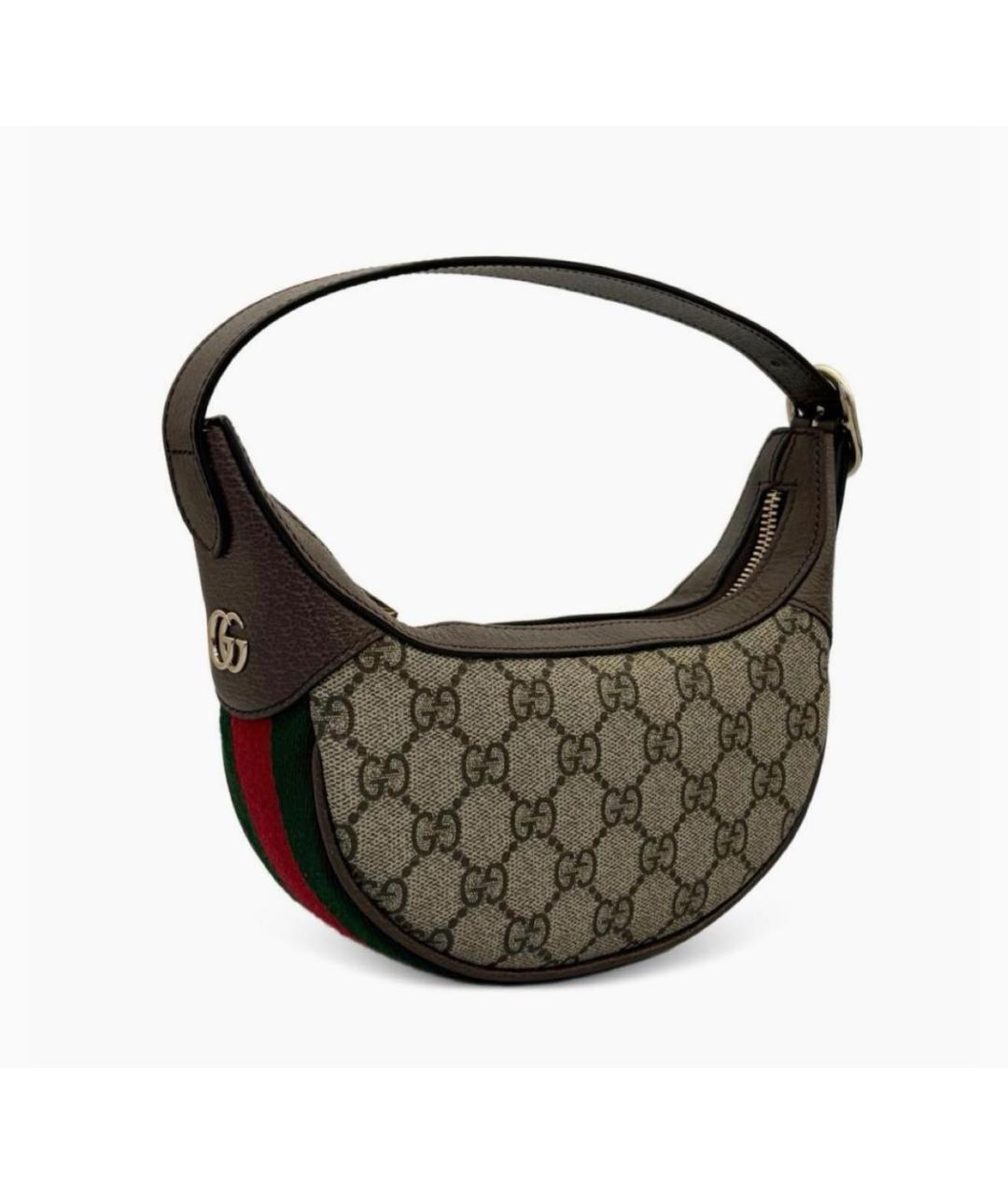 GUCCI Бежевая сумка с короткими ручками из канвы, фото 3