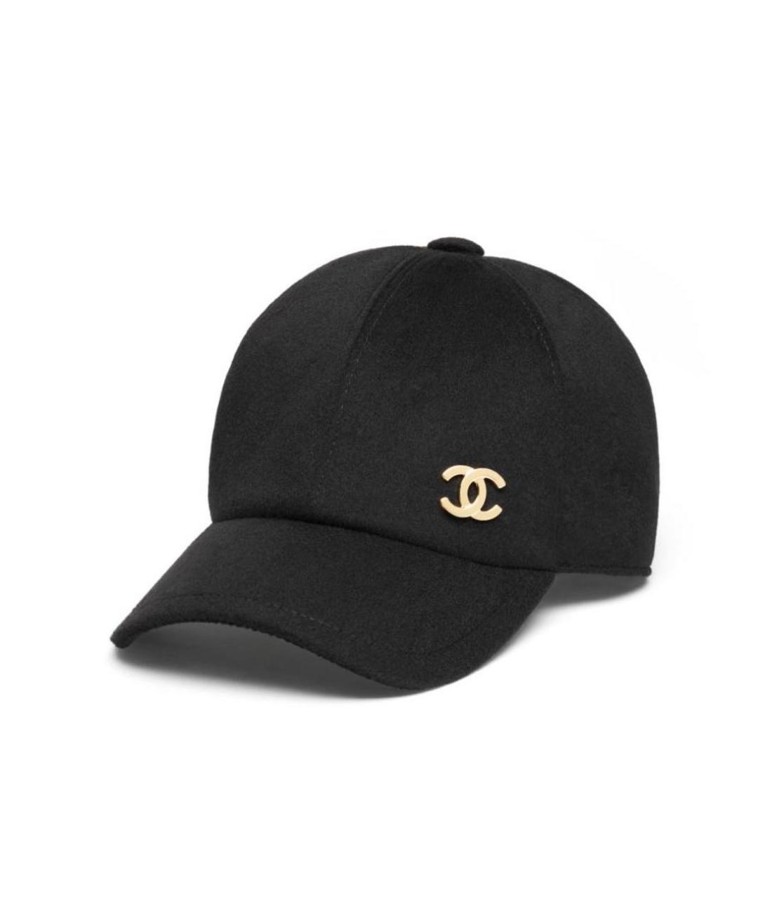 CHANEL Черная кашемировая кепка, фото 3