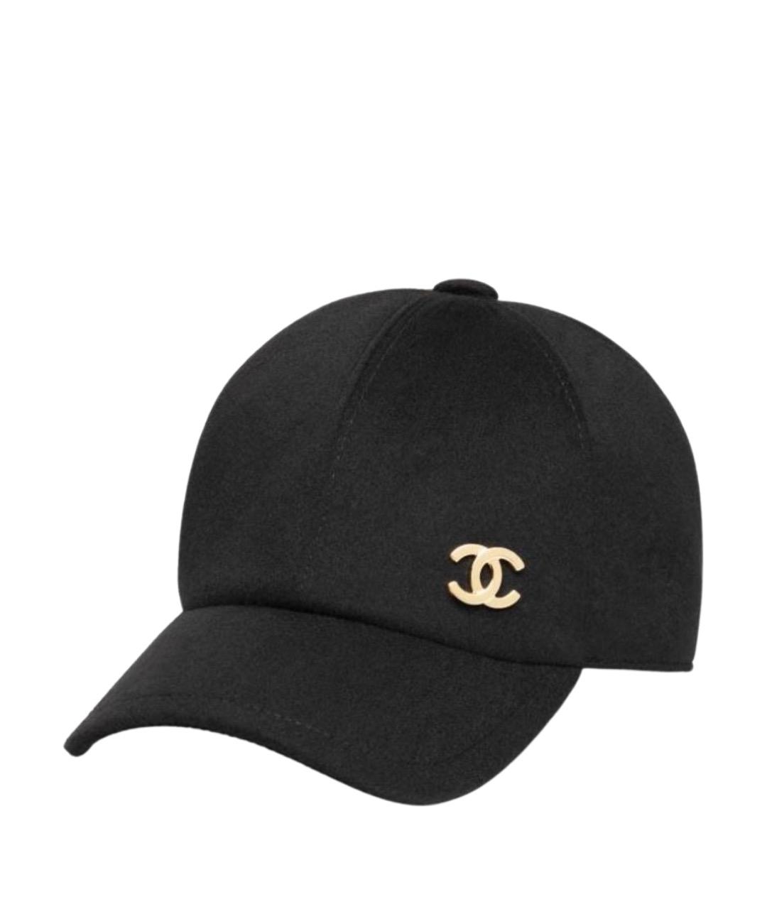 CHANEL Черная кашемировая кепка, фото 1
