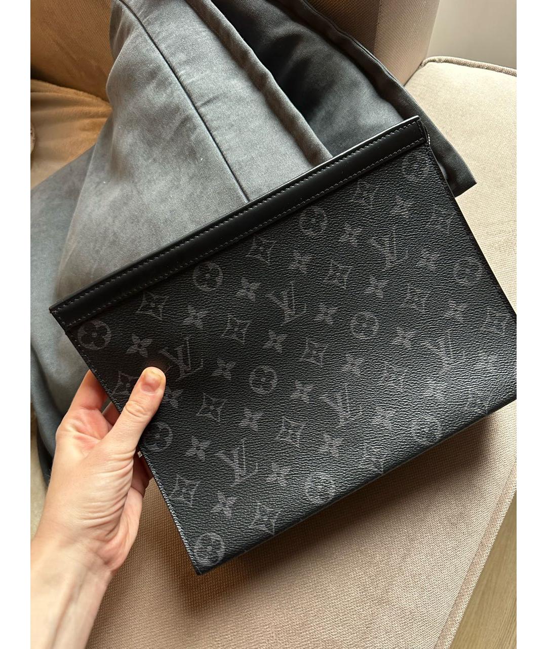 LOUIS VUITTON Черная сумка тоут из канвы, фото 2