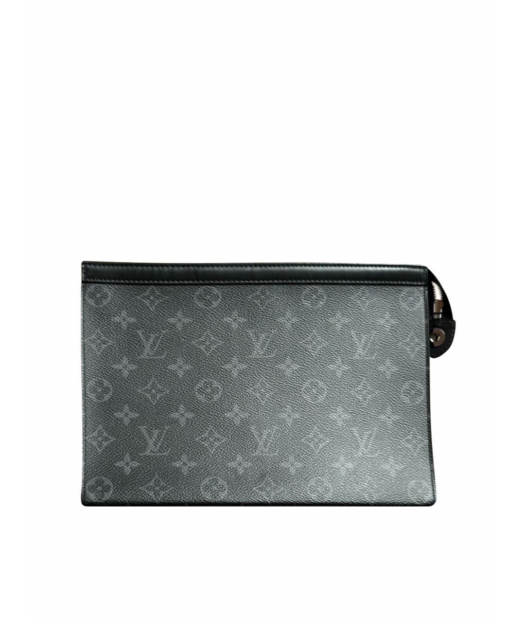 LOUIS VUITTON Черная сумка тоут из канвы, фото 1