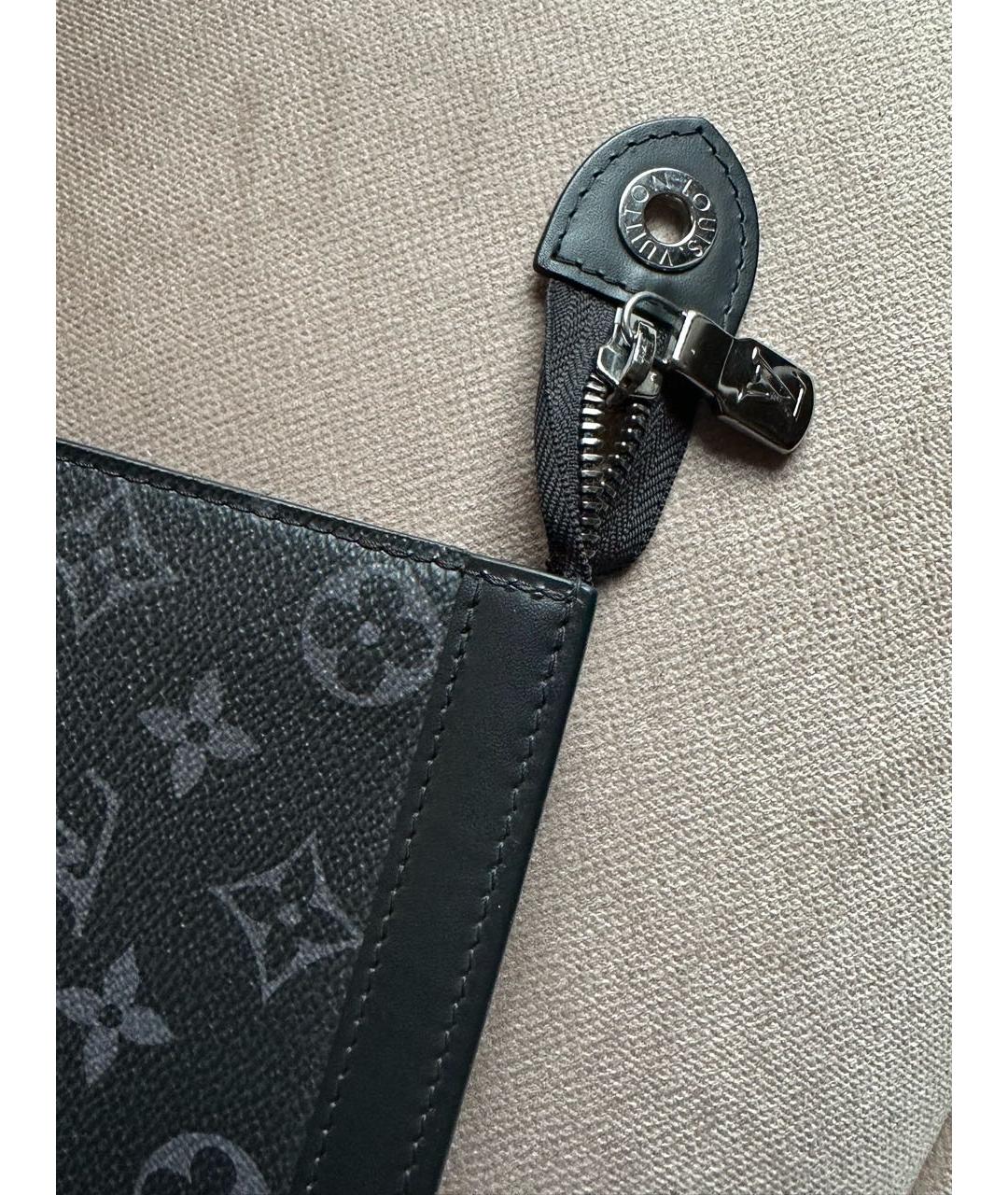 LOUIS VUITTON Черная сумка тоут из канвы, фото 3