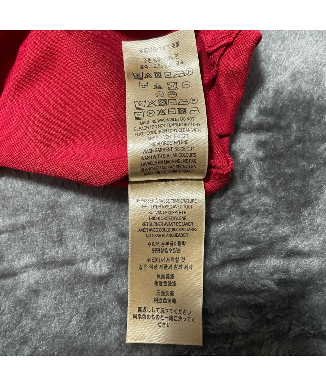 BURBERRY Красное хлопковое поло с коротким рукавом, фото 7