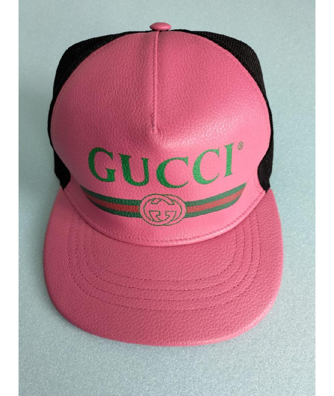 GUCCI Розовая кожаная кепка, фото 10
