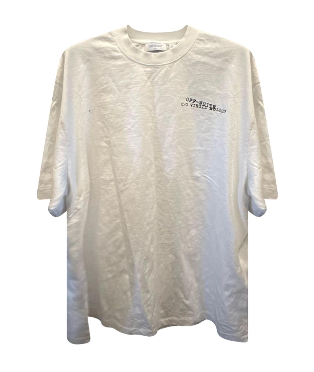 OFF-WHITE Белая хлопковая футболка, фото 1