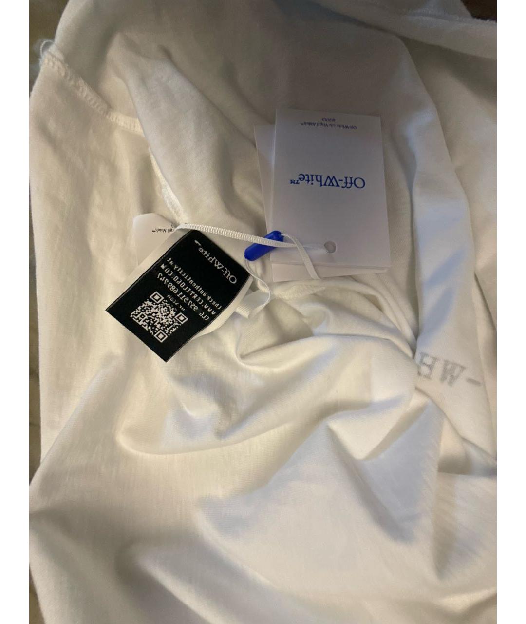 OFF-WHITE Белая хлопковая футболка, фото 5