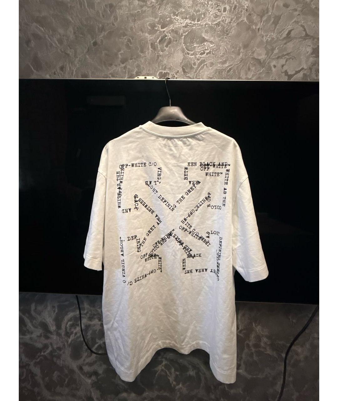 OFF-WHITE Белая хлопковая футболка, фото 2