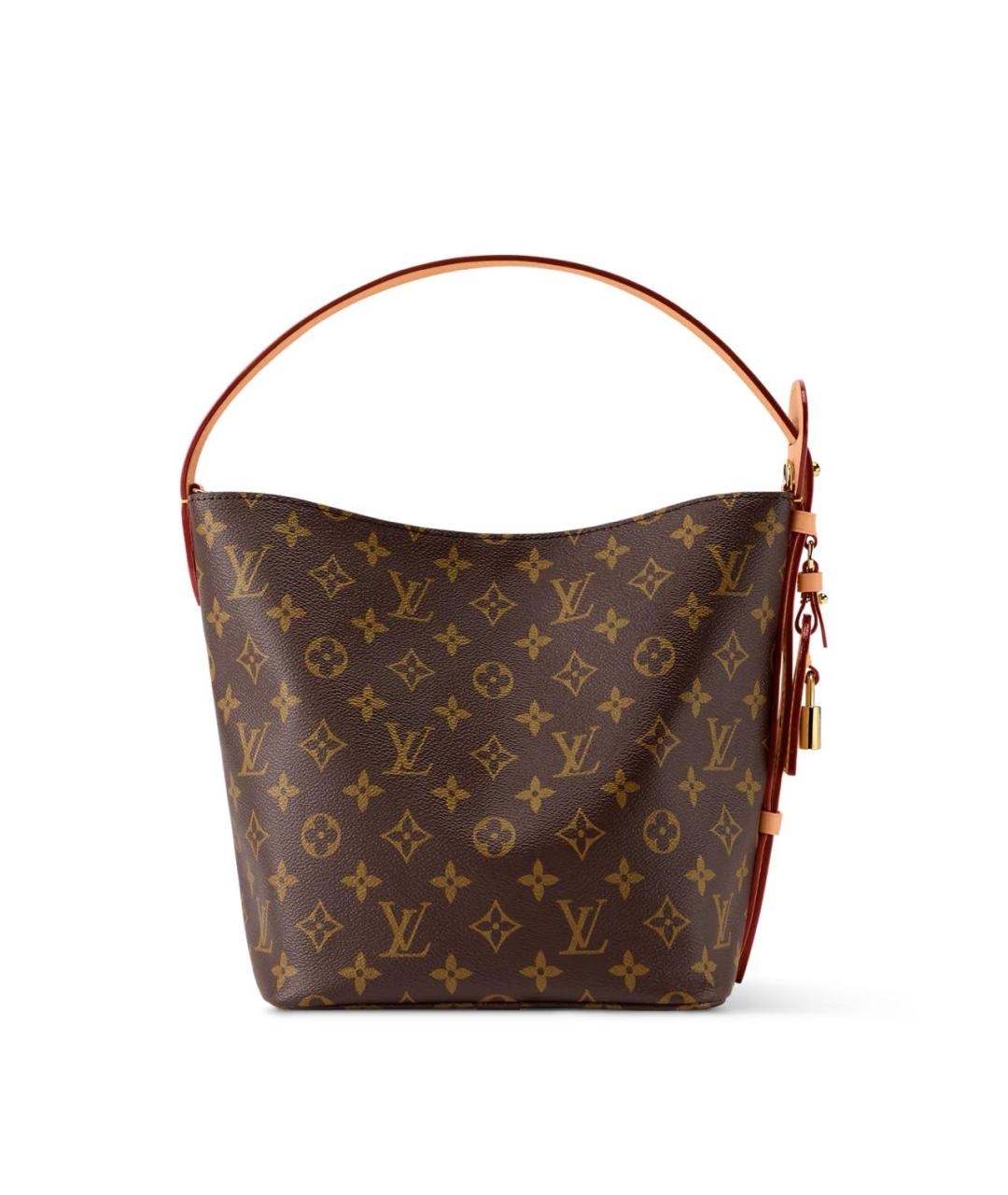 LOUIS VUITTON Коричневая кожаная сумка через плечо, фото 4