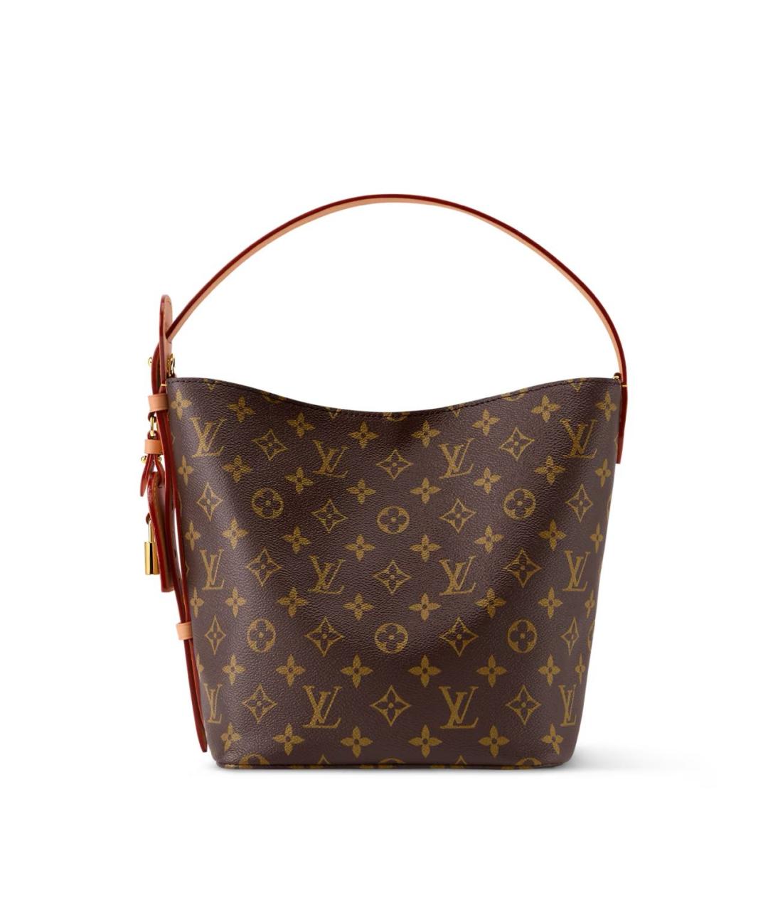 LOUIS VUITTON Коричневая кожаная сумка через плечо, фото 6