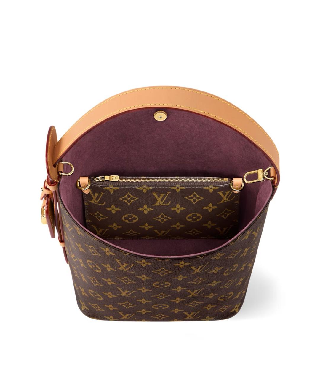 LOUIS VUITTON Коричневая кожаная сумка через плечо, фото 3