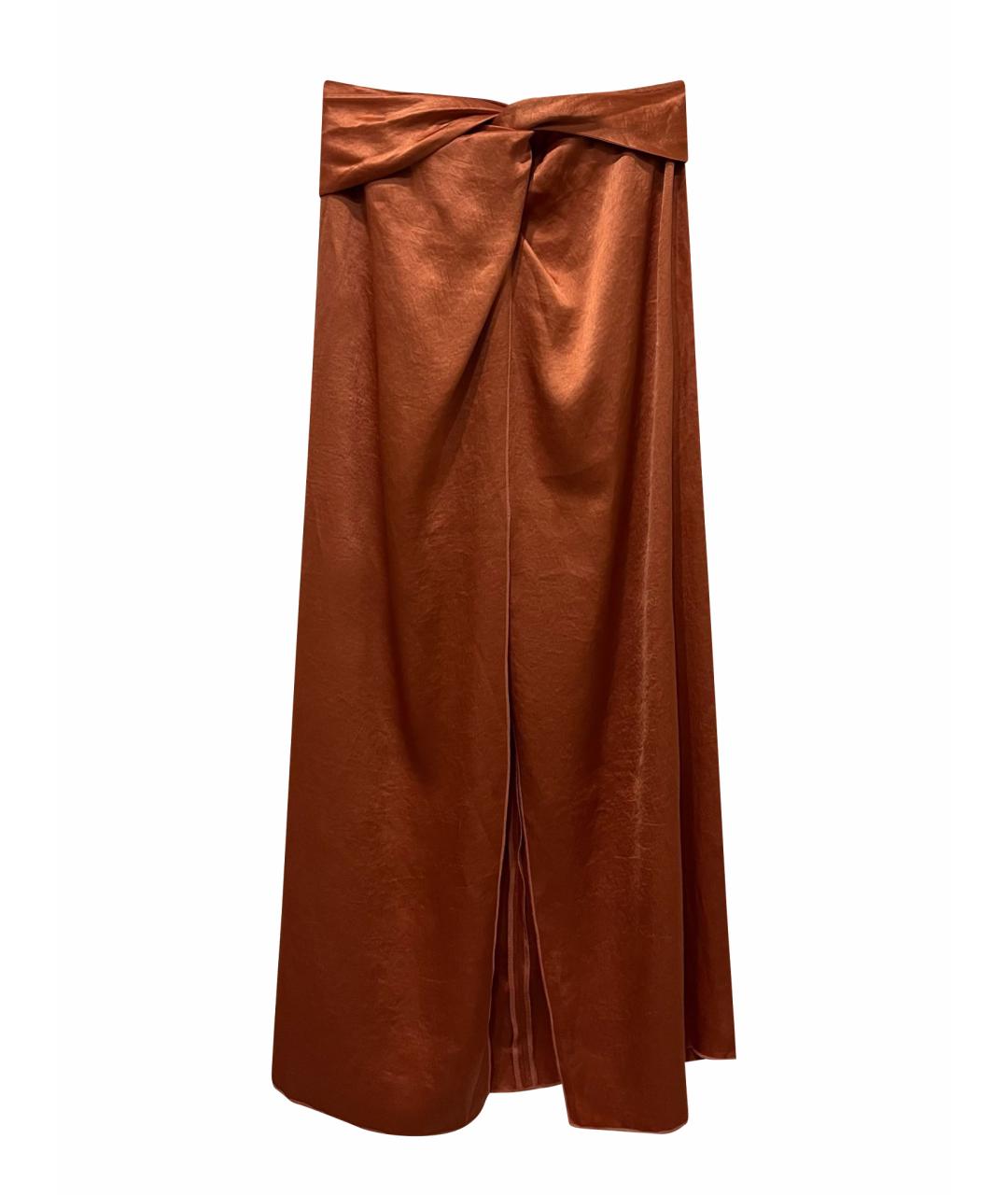 NANUSHKA Оранжевая полиэстеровая юбка миди, фото 1
