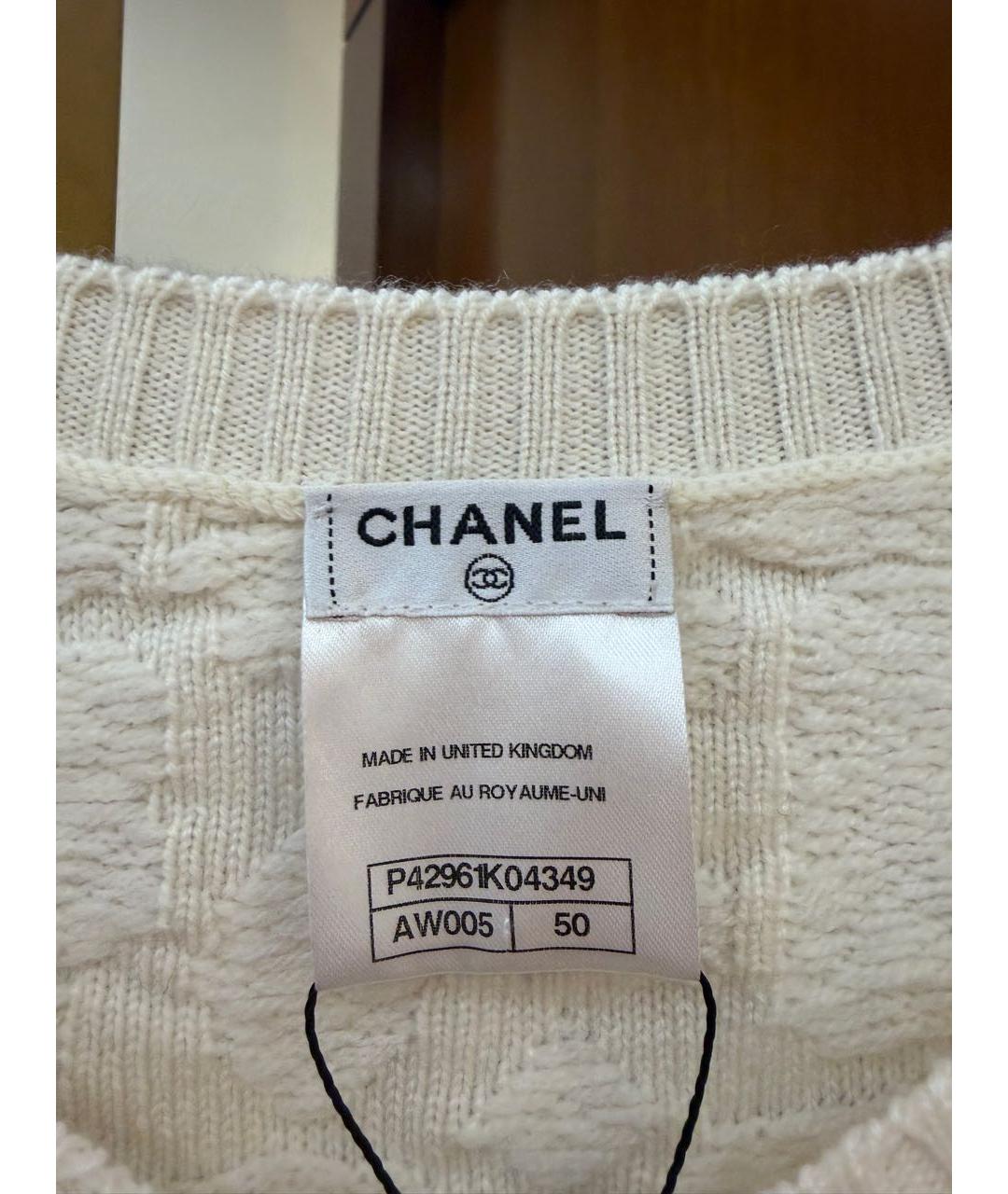 CHANEL Белая кашемировая футболка, фото 3