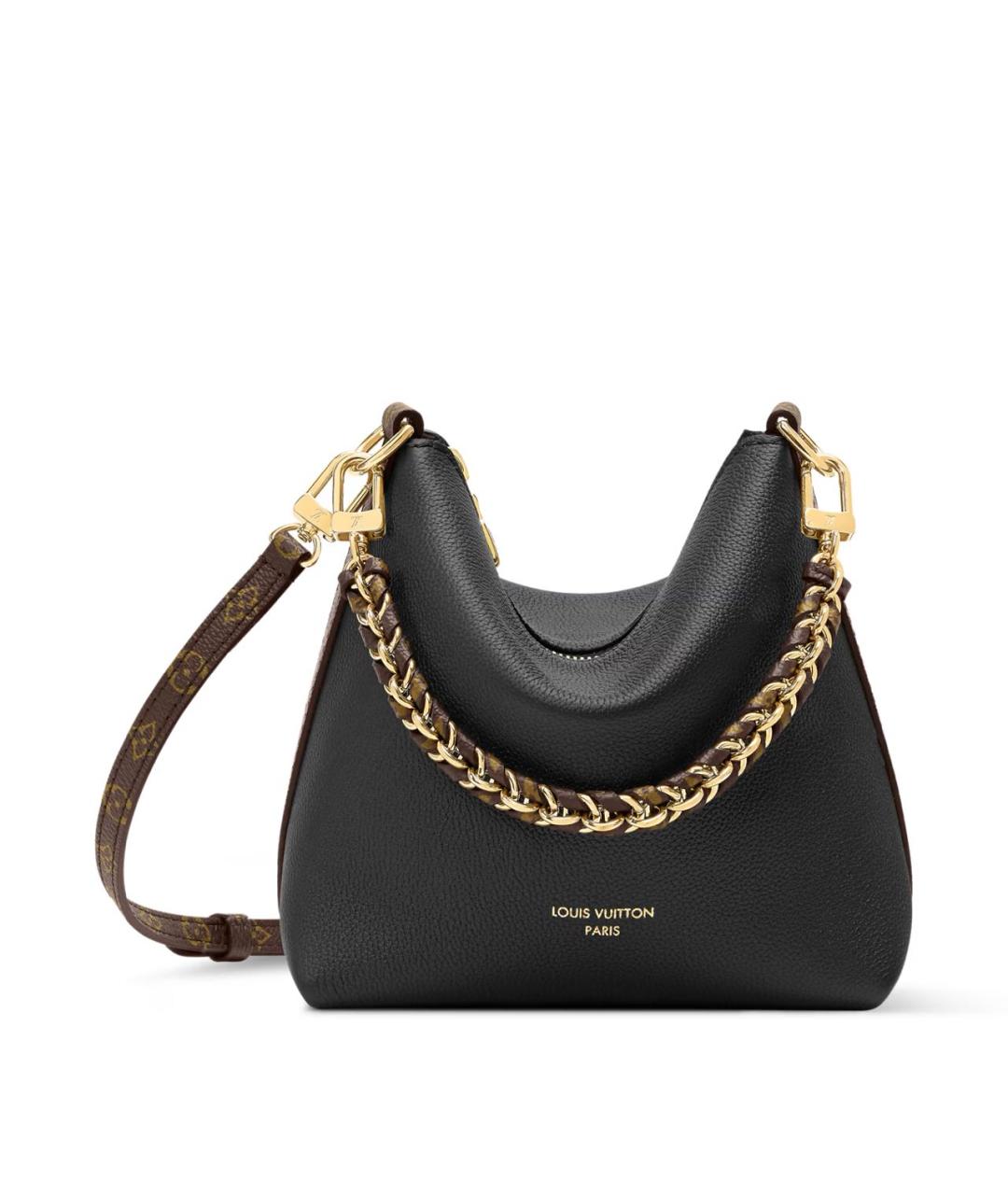 LOUIS VUITTON Черная кожаная сумка через плечо, фото 6