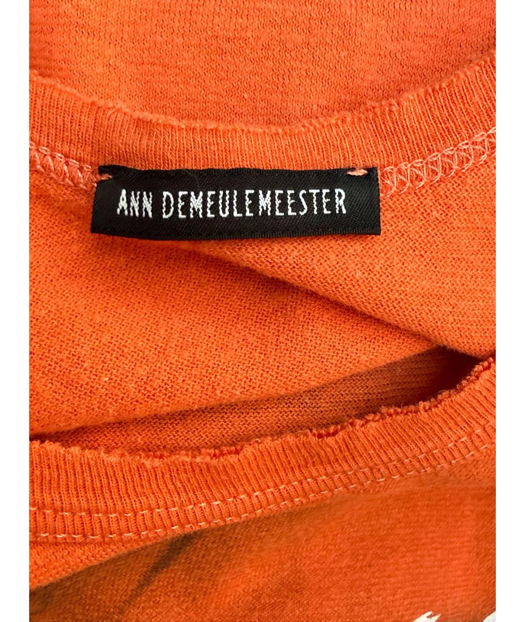 ANN DEMEULEMEESTER Оранжевая хлопковая майка, фото 3