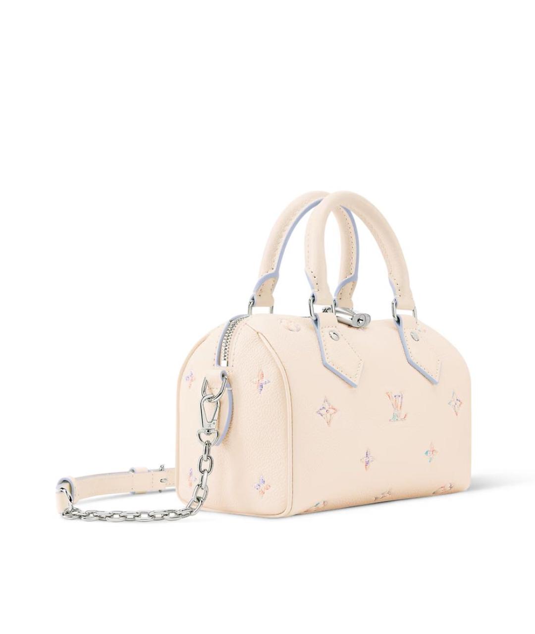 LOUIS VUITTON Бежевая кожаная сумка через плечо, фото 3