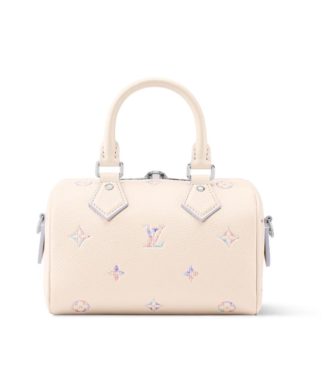 LOUIS VUITTON Бежевая кожаная сумка через плечо, фото 4